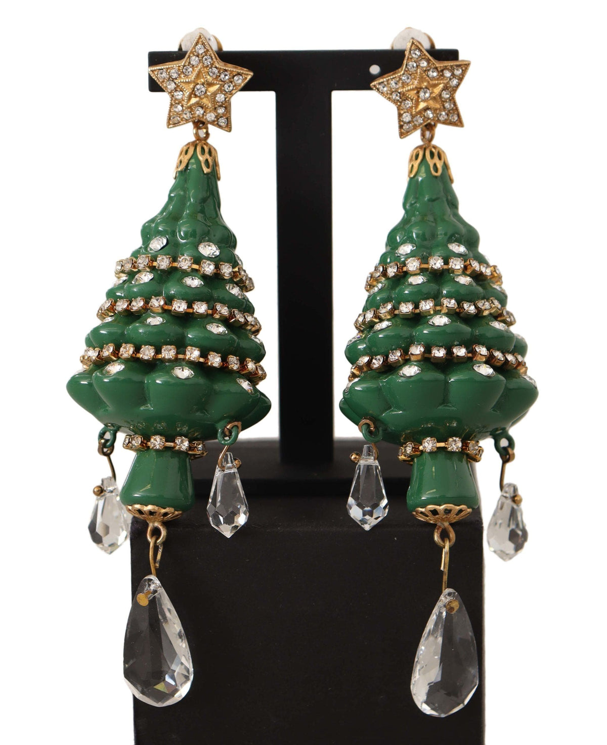 Pendientes de clip con árbol de Navidad de cristal encantador de Dolce &amp; Gabbana