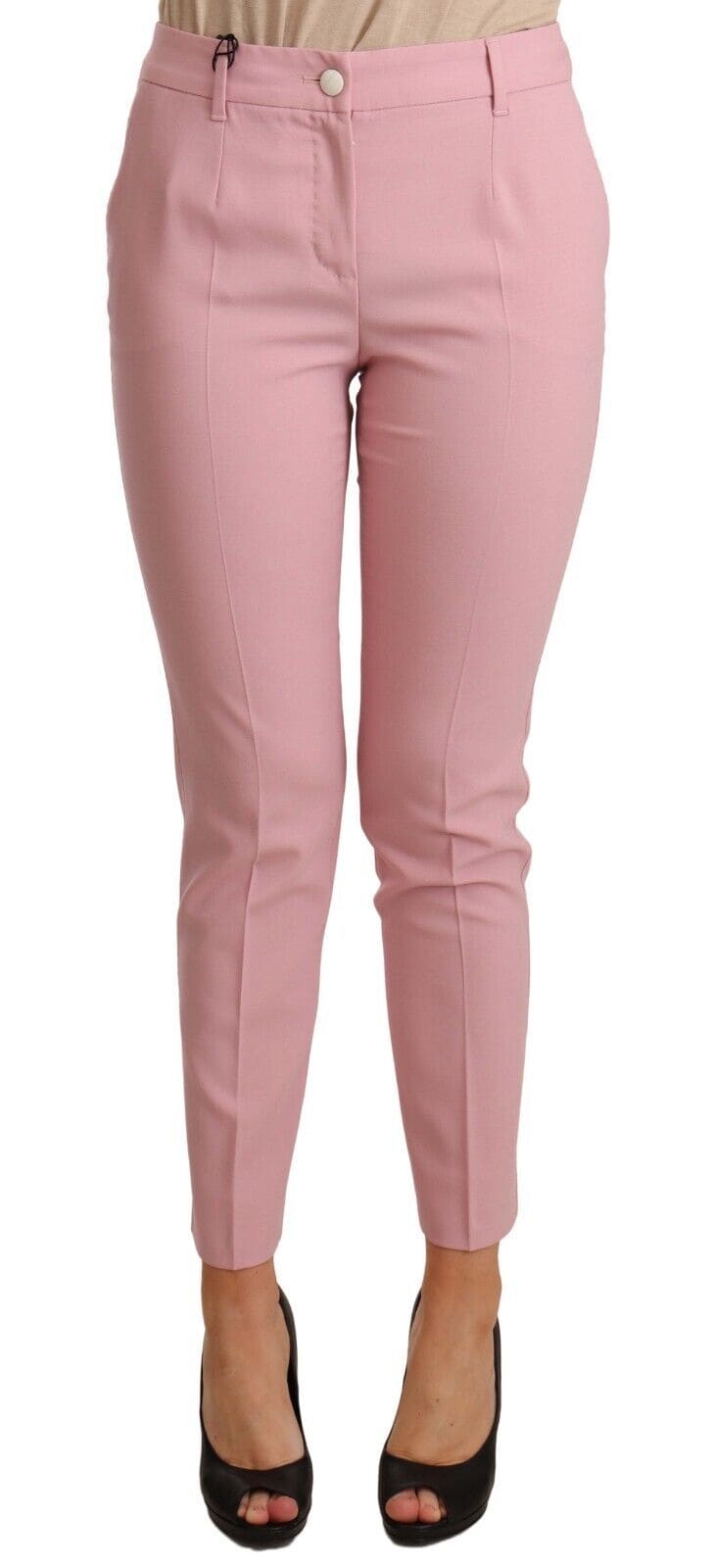 Pantalon court élégant en laine vierge rose Dolce &amp; Gabbana