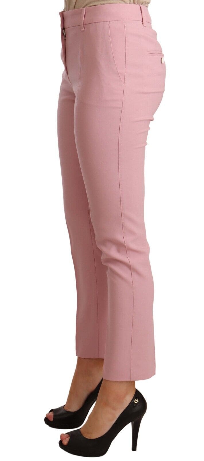 Pantalon court élégant en laine vierge rose Dolce &amp; Gabbana