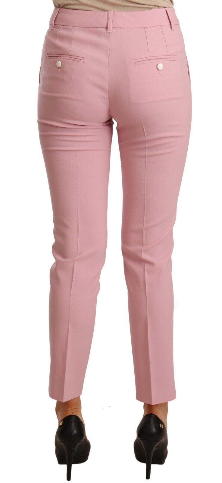 Pantalon court élégant en laine vierge rose Dolce &amp; Gabbana