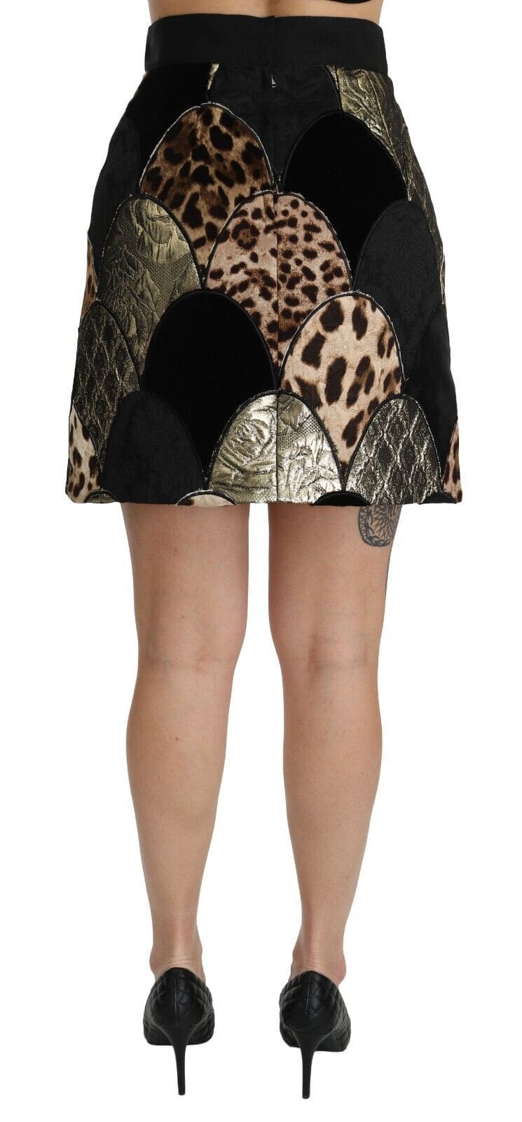 Falda de talle alto con estampado de leopardo de Dolce &amp; Gabbana