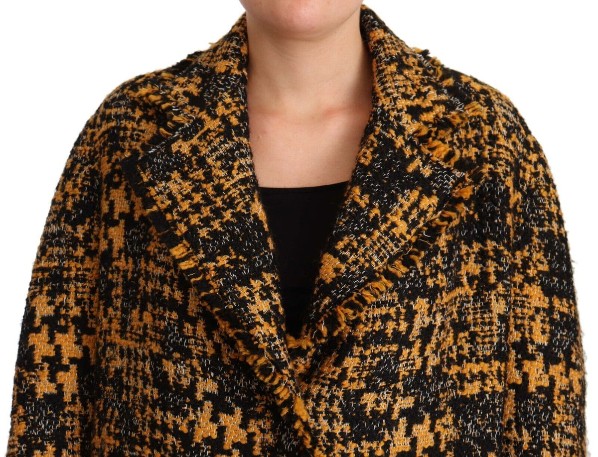 Manteau cardigan long à revers crantés multicolore Dolce &amp; Gabbana