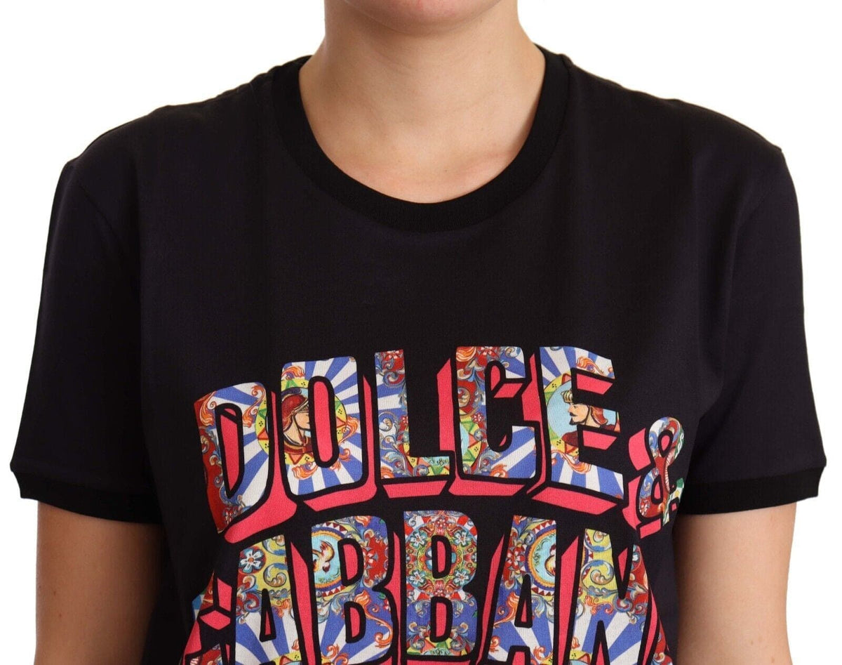 T-shirt élégant en coton noir avec logo Dolce &amp; Gabbana