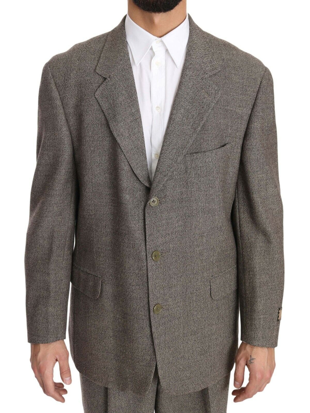 Costume élégant en laine marron clair pour homme Fendi