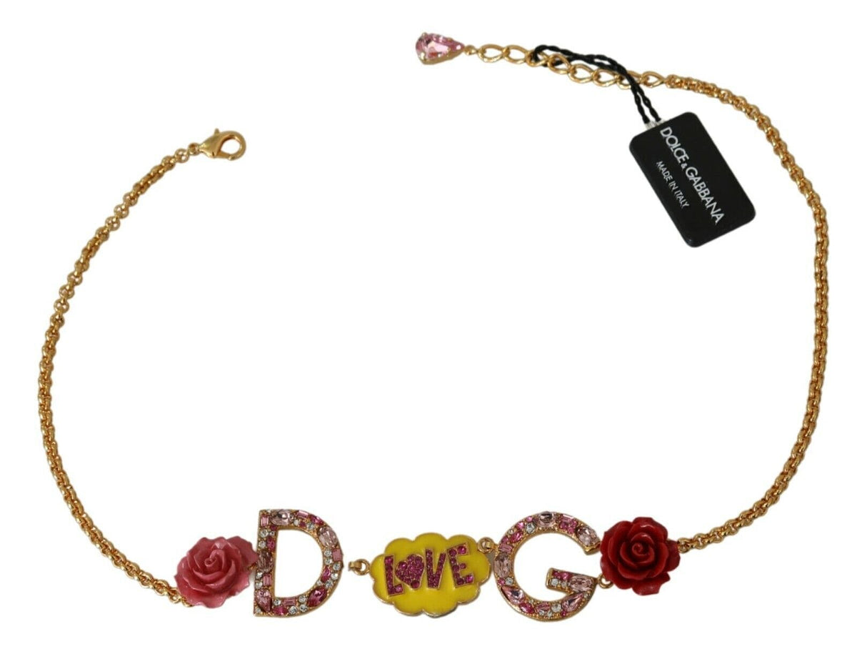 Collier Dolce &amp; Gabbana avec breloque en cristal doré