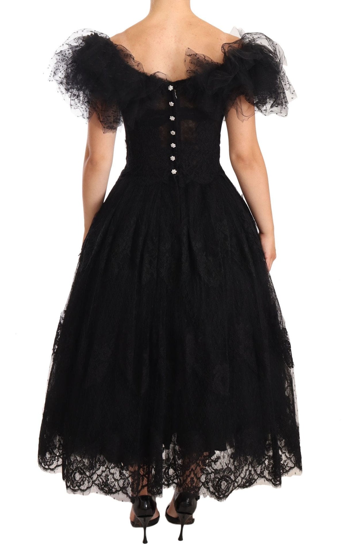 Robe de bal noire ornée de cristaux Dolce &amp; Gabbana