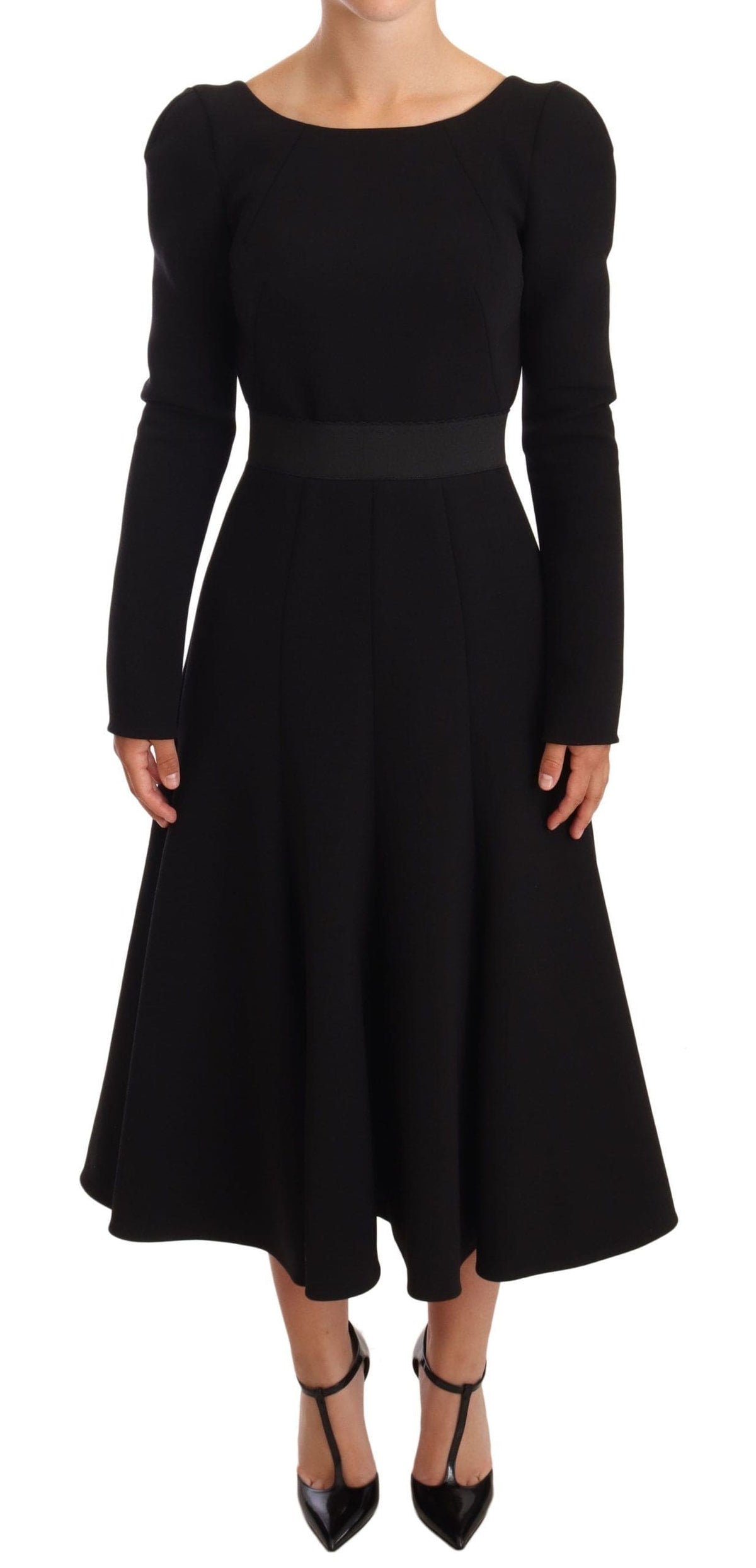 Robe fourreau mi-mollet extensible noire élégante Dolce &amp; Gabbana