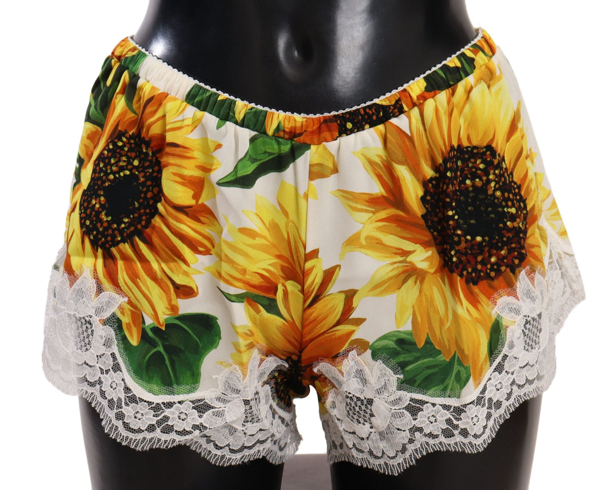 Short de lingerie Dolce &amp; Gabbana en dentelle tournesol - Mélange de soie