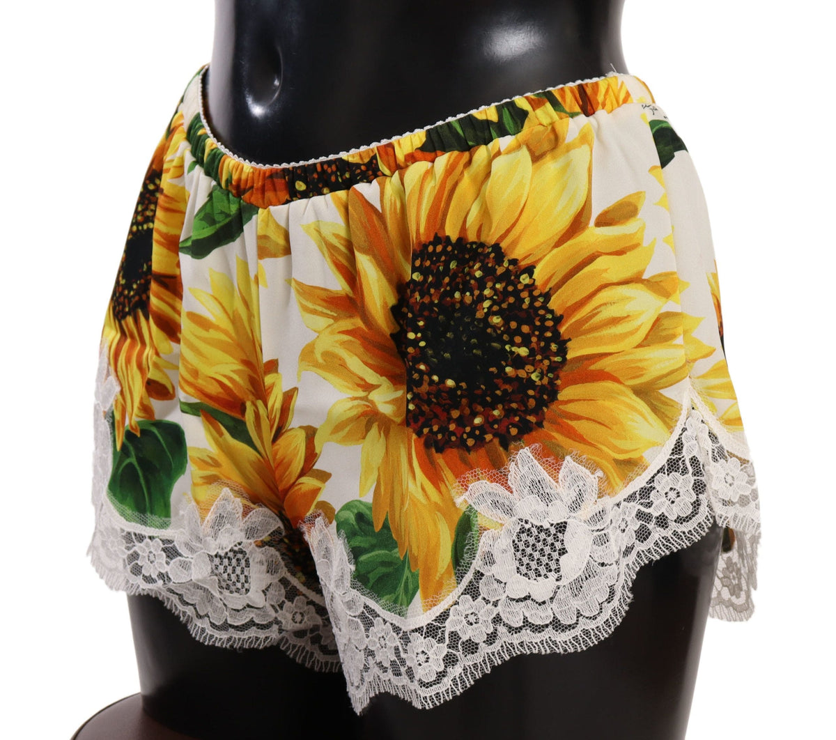 Short de lingerie Dolce &amp; Gabbana en dentelle tournesol - Mélange de soie