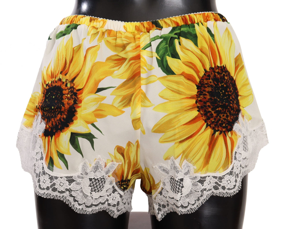 Short de lingerie Dolce &amp; Gabbana en dentelle tournesol - Mélange de soie