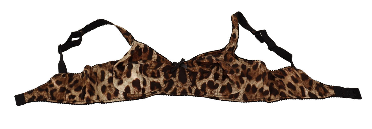 Soutien-gorge élégant en soie à imprimé léopard Dolce &amp; Gabbana