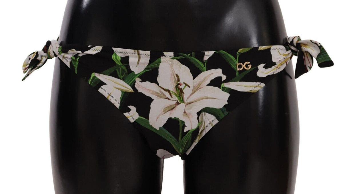 Bas de bikini élégant à imprimé lys Dolce &amp; Gabbana