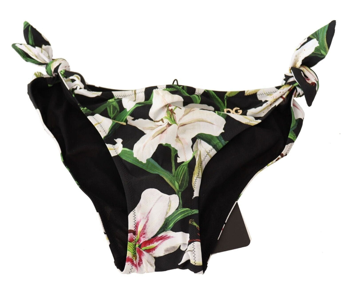 Bas de bikini élégant à imprimé lys Dolce &amp; Gabbana