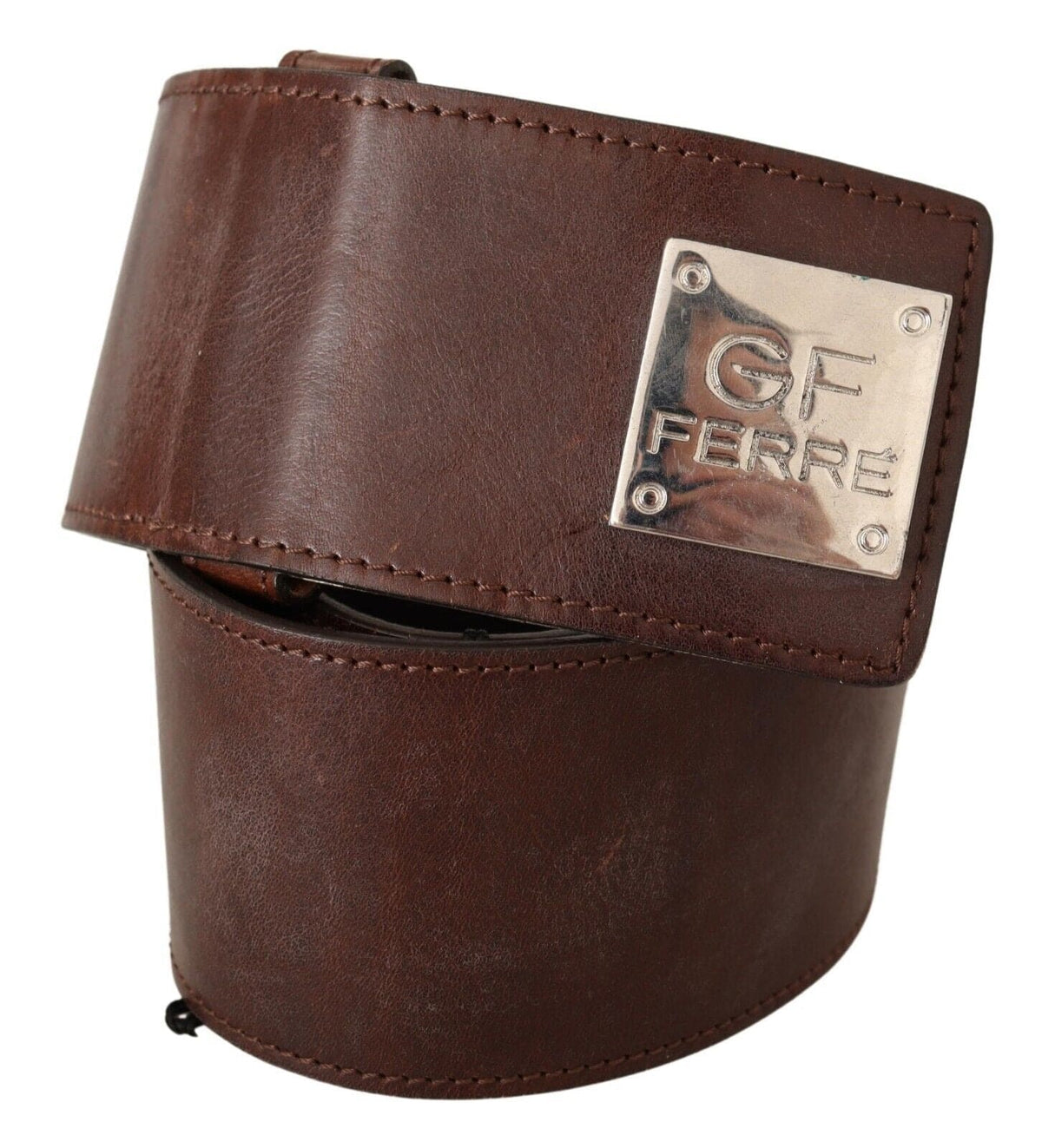 Ceinture élégante en cuir véritable GF Ferre - Marron chic