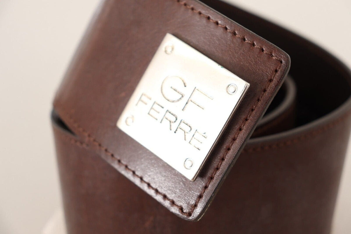 Ceinture élégante en cuir véritable GF Ferre - Marron chic