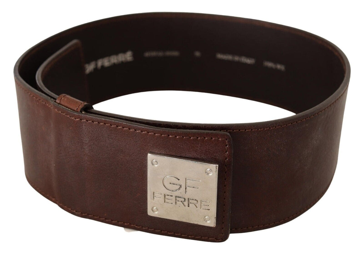 Ceinture élégante en cuir véritable GF Ferre - Marron chic