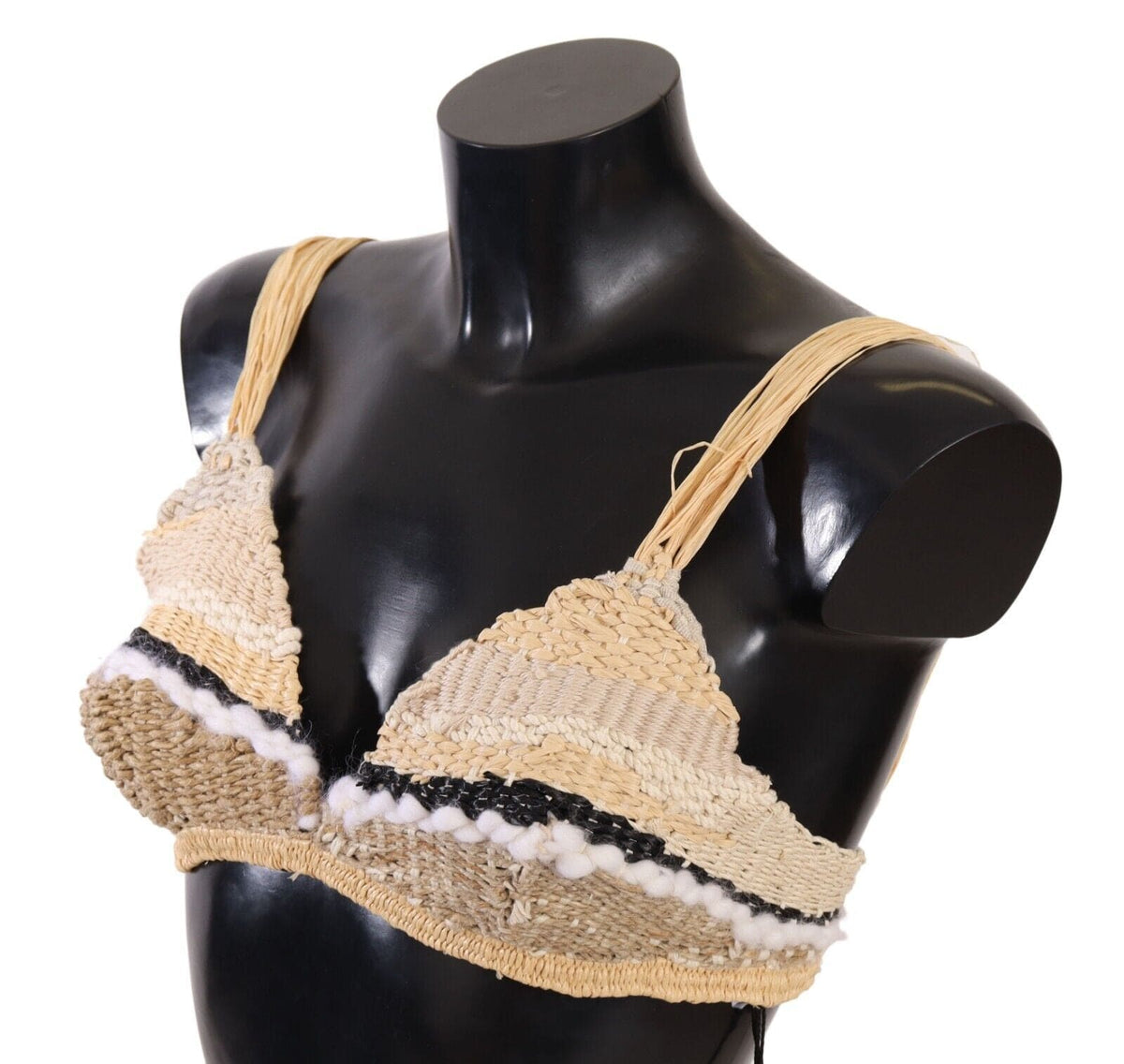 Top corto de crochet beige elegante de Dolce &amp; Gabbana