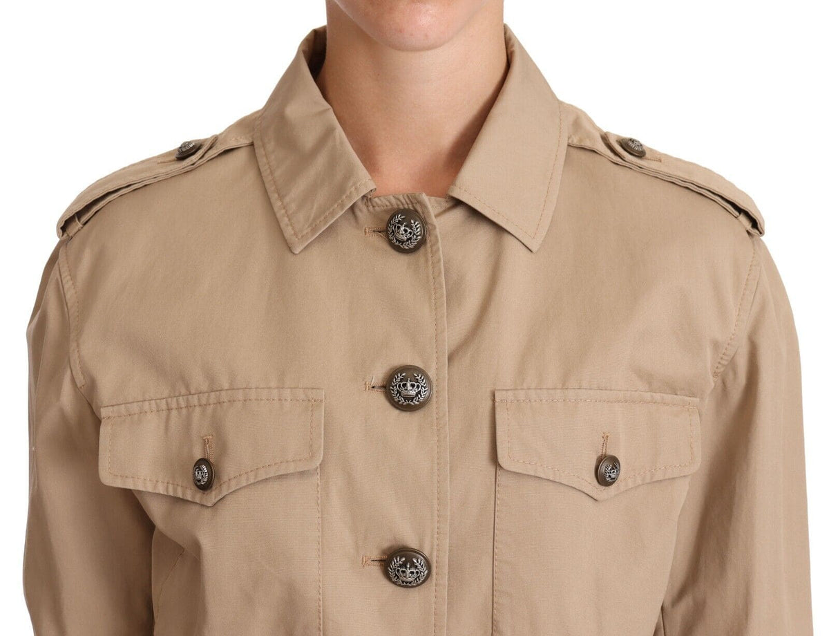 Veste courte élégante en coton Dolce &amp; Gabbana en beige