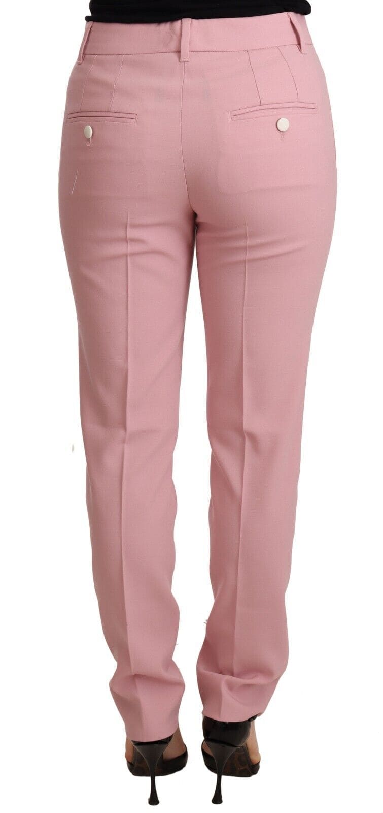 Pantalon fuselé en laine rose élégant Dolce &amp; Gabbana