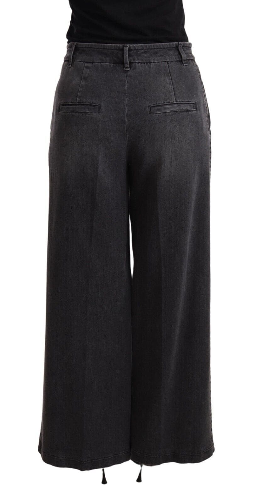 Elegante pantalón vaquero de pierna ancha con lavado gris de Dolce &amp; Gabbana