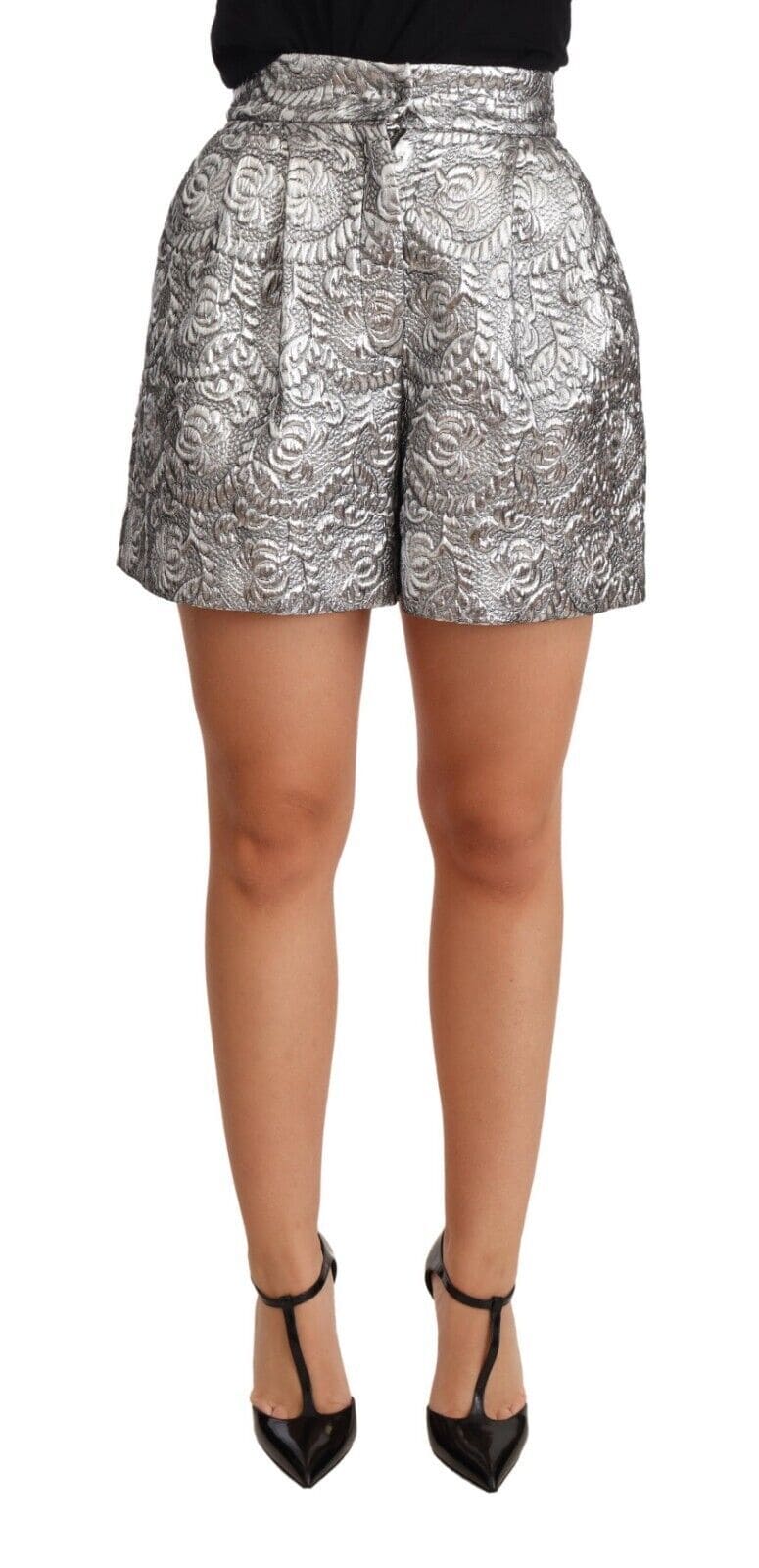 Mini short taille haute en brocart fleuri chic Dolce &amp; Gabbana