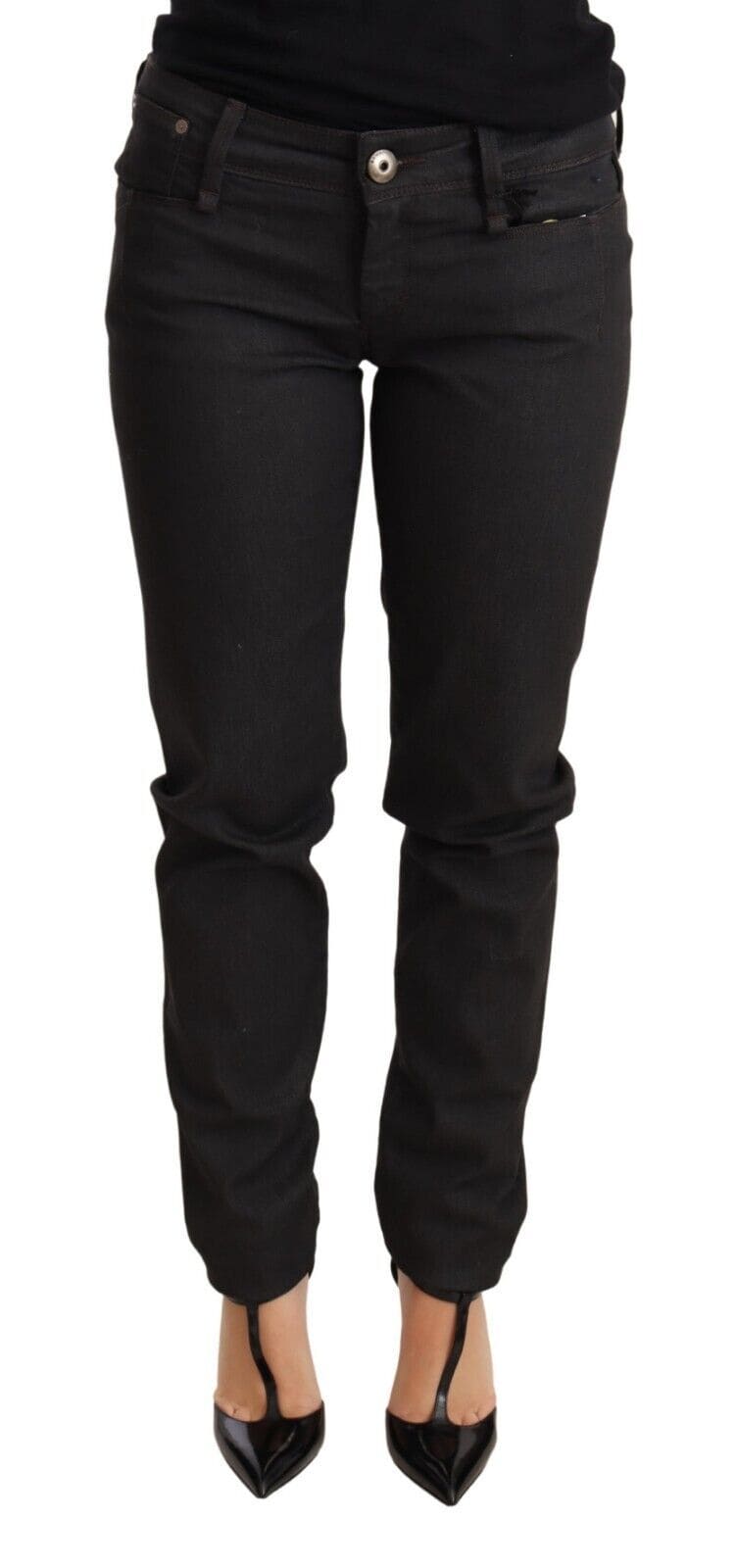 Jean skinny taille basse noir chic Ermanno Scervino