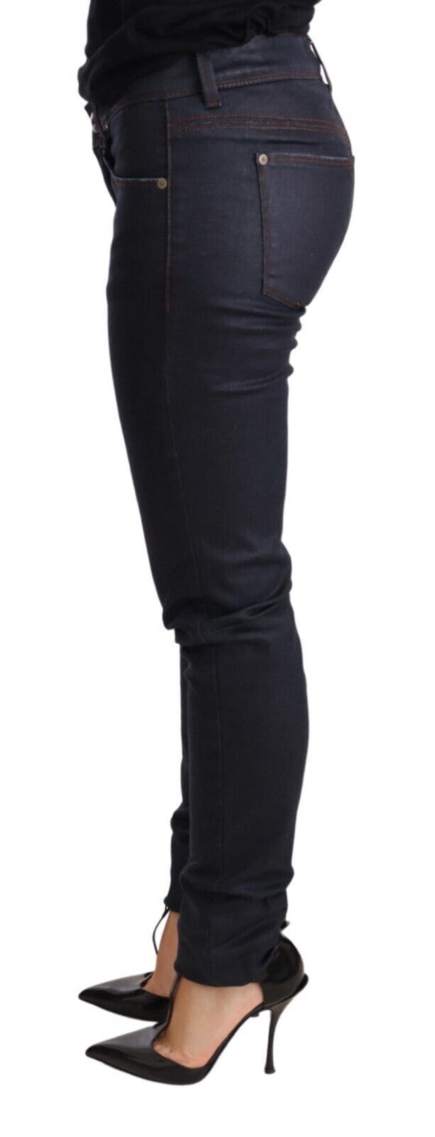 Jean skinny taille basse bleu foncé chic Ermanno Scervino