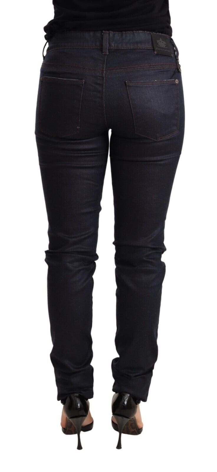 Jean skinny taille basse bleu foncé chic Ermanno Scervino