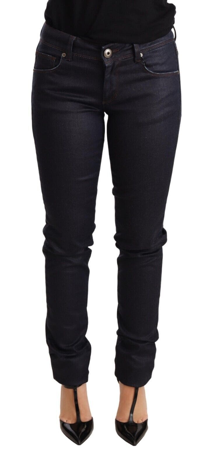 Jean skinny taille basse bleu foncé chic Ermanno Scervino