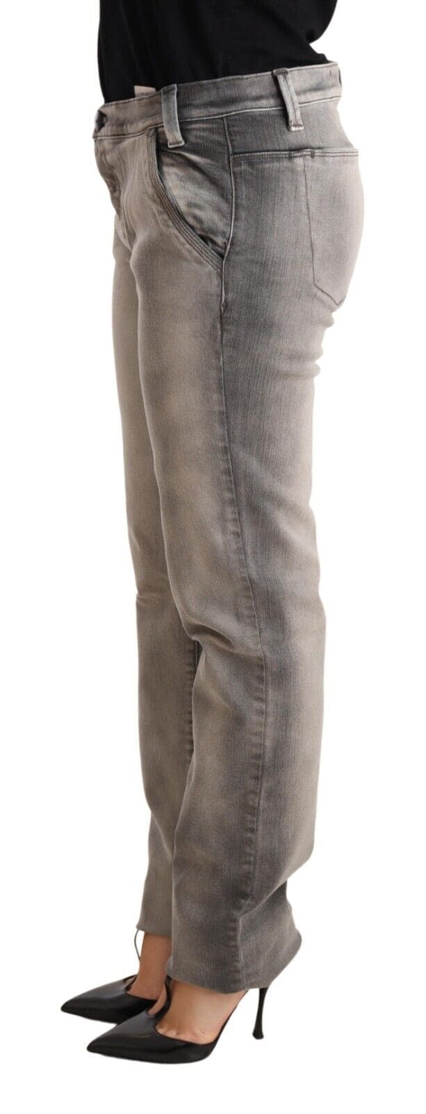 Jean skinny taille basse délavé gris chic Ermanno Scervino