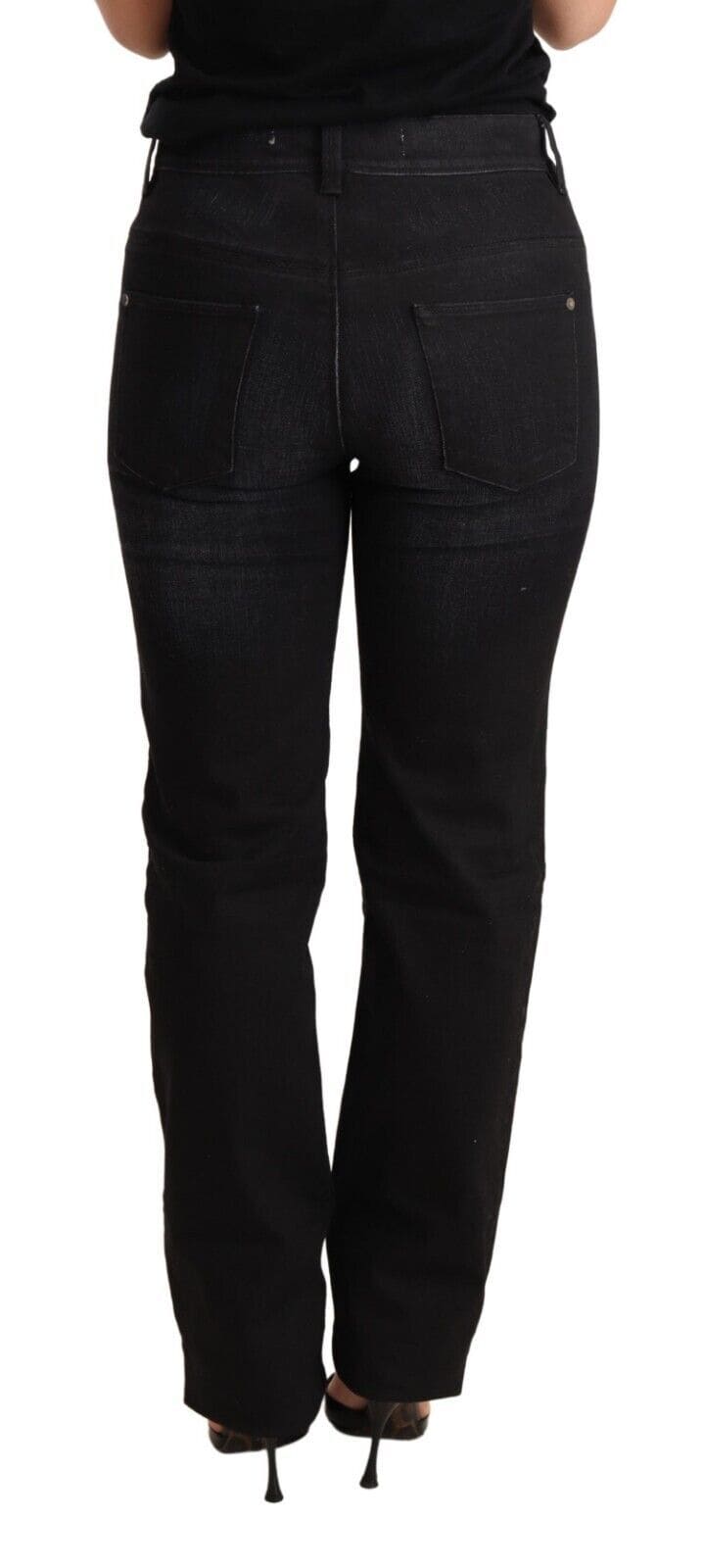 Ermanno Scervino Chic Black Washed Straight Cut Jeans