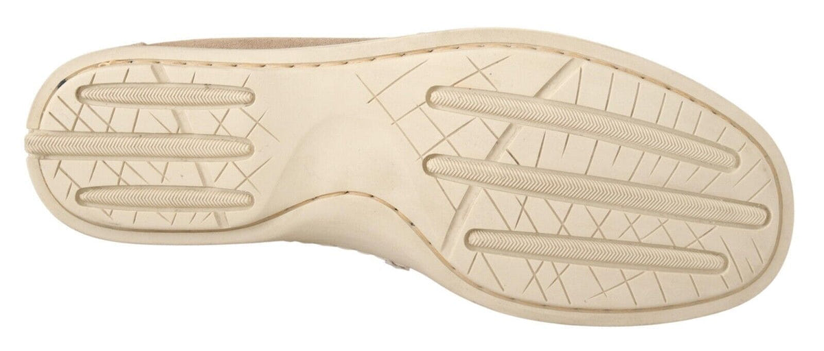 Elegantes mocasines de ante beige de Pollini para el caballero exigente