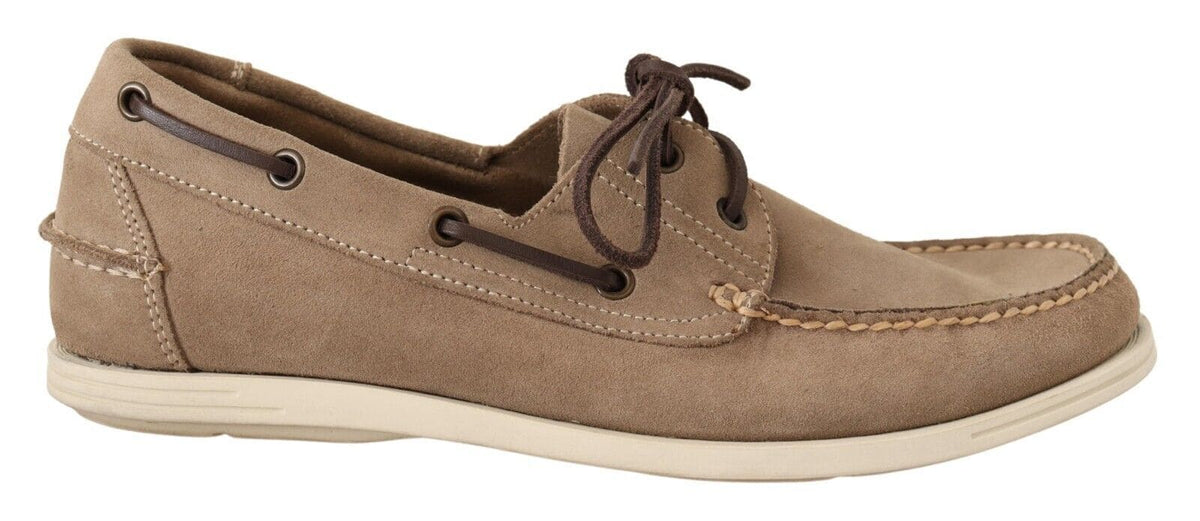 Mocassins élégants en daim beige Pollini pour le gentleman exigeant