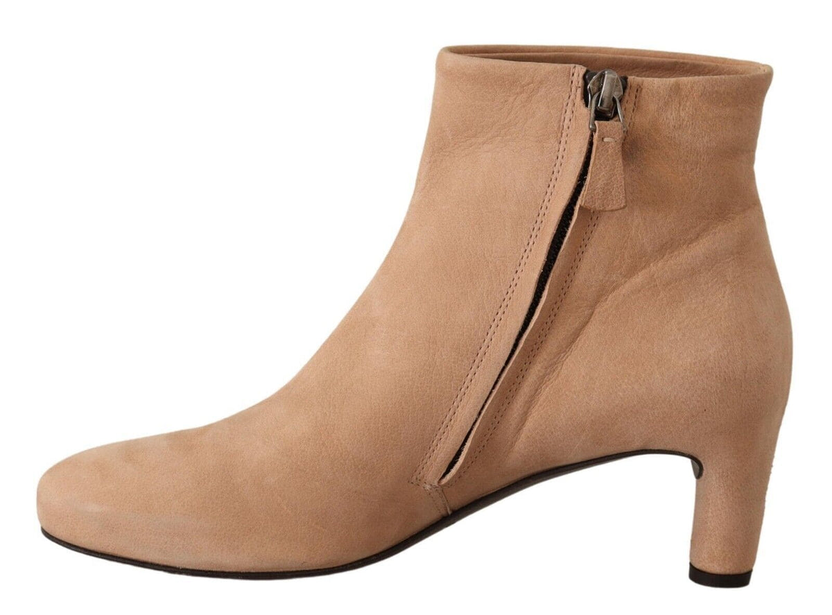 Botas elegantes de piel color beige DEL CARLO