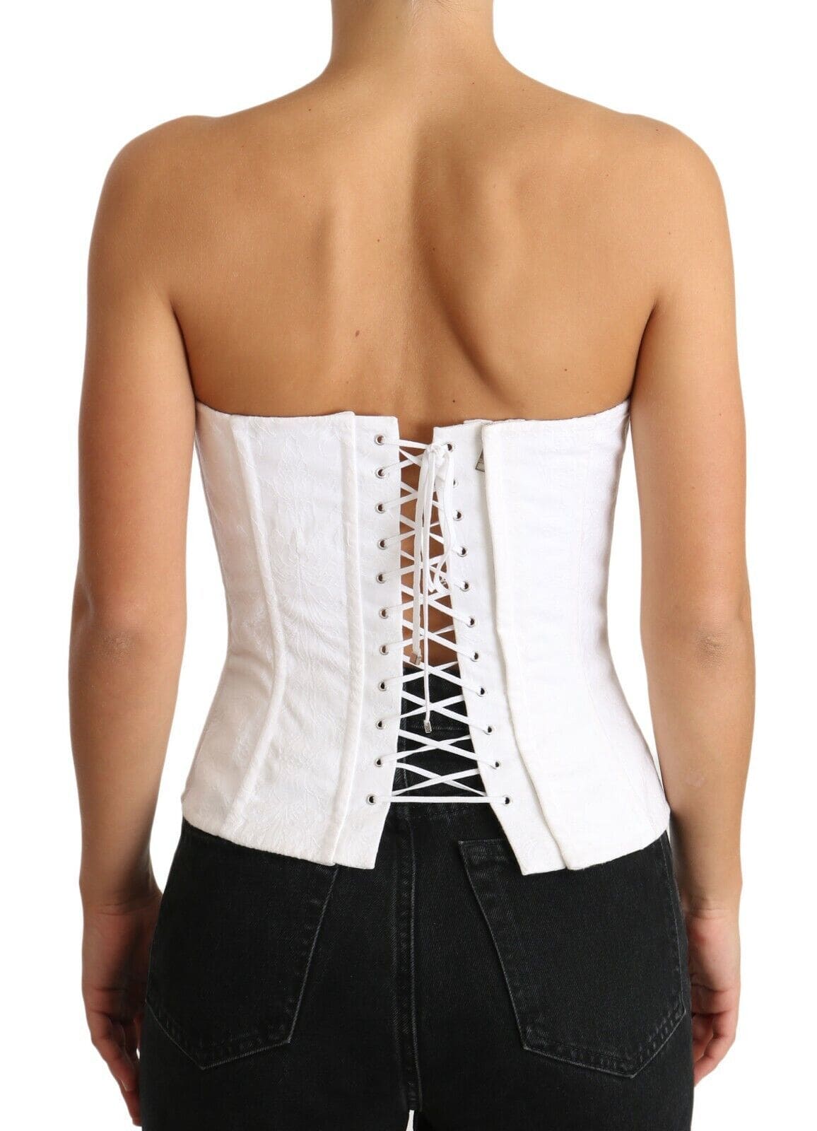 Haut corset sans bretelles blanc élégant Dolce &amp; Gabbana