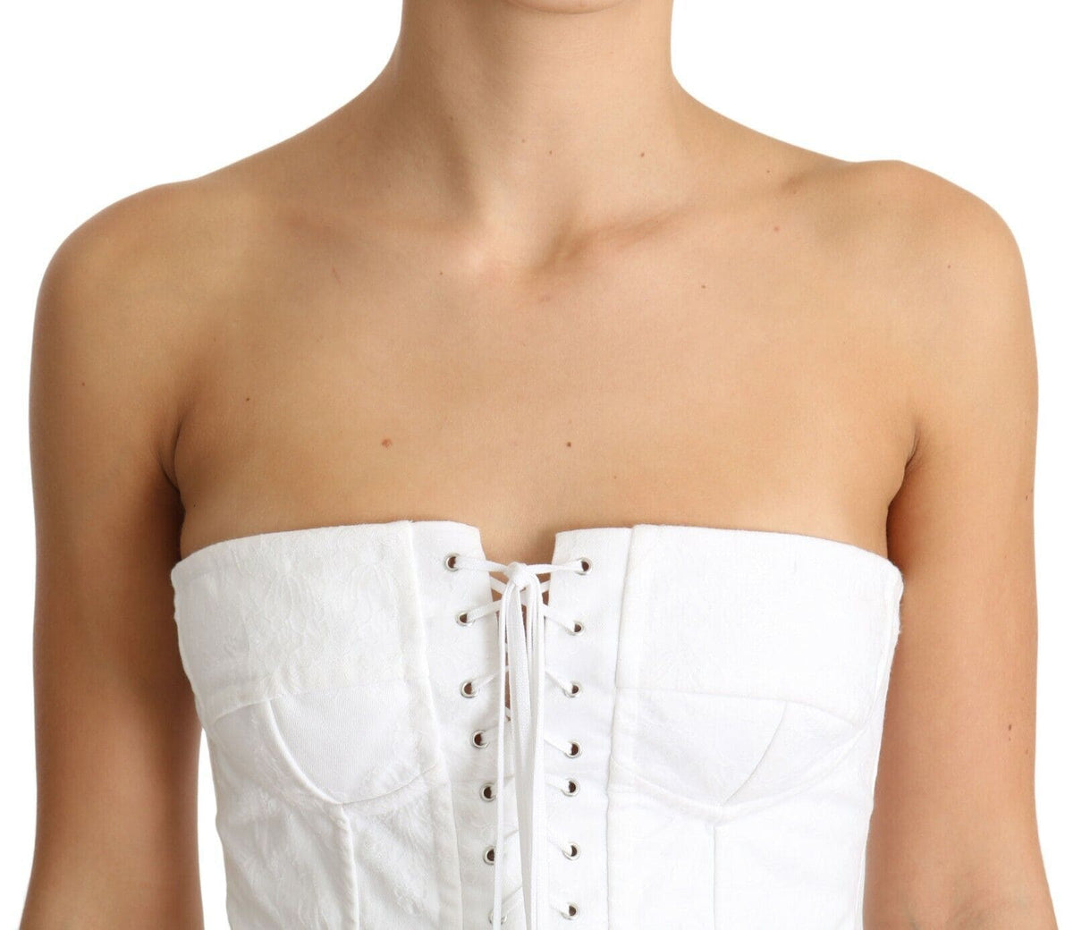 Haut corset sans bretelles blanc élégant Dolce &amp; Gabbana