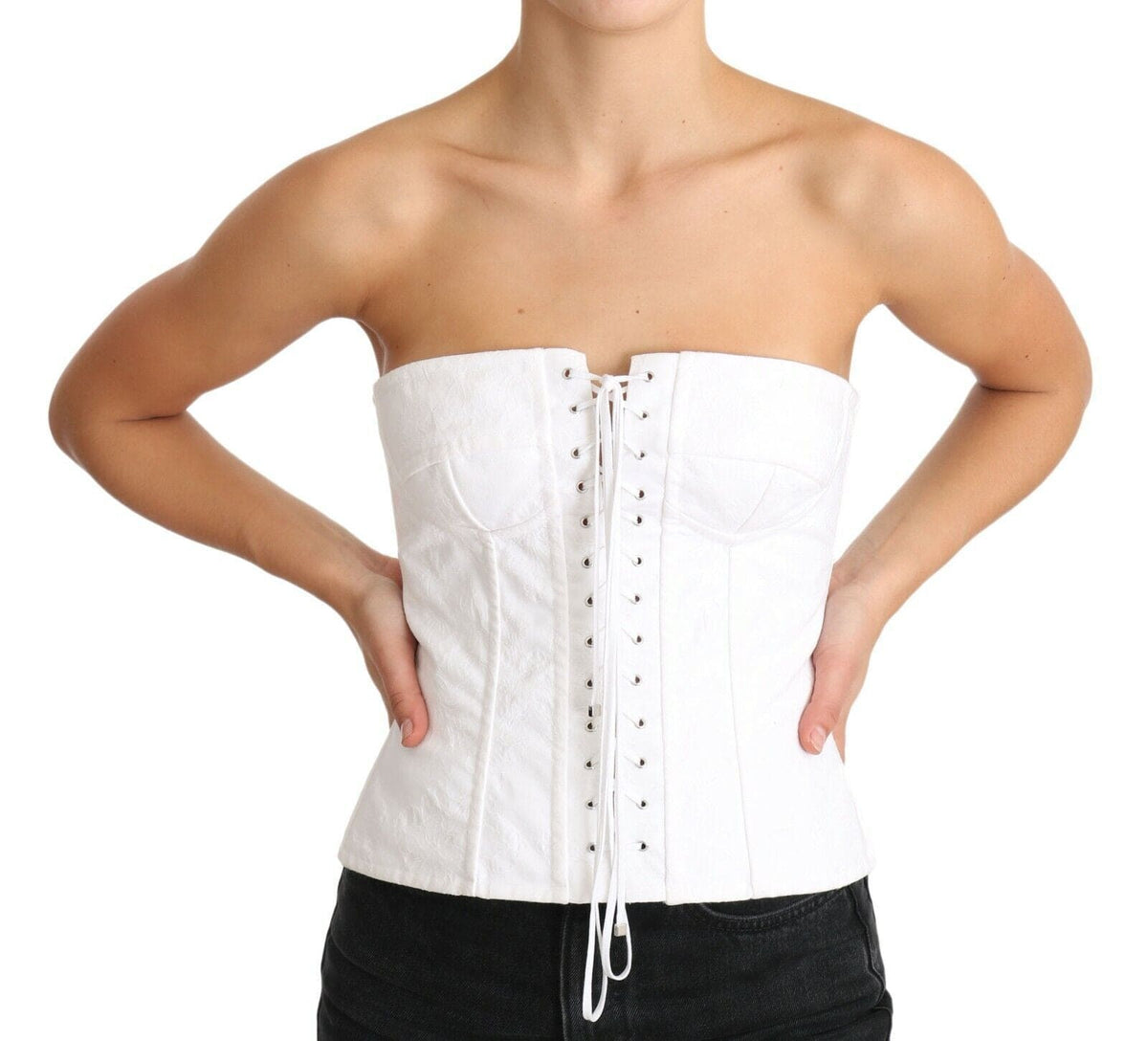 Haut corset sans bretelles blanc élégant Dolce &amp; Gabbana