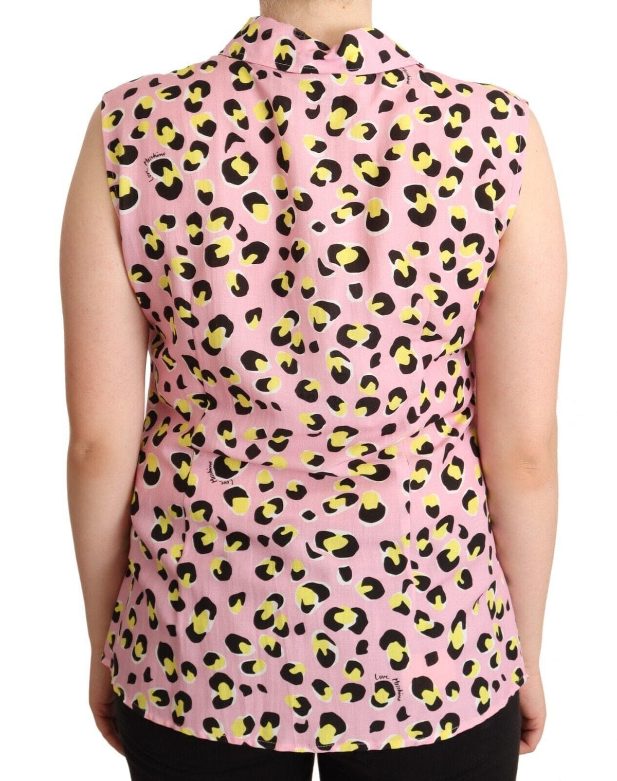 Top tipo polo sin mangas con estampado de leopardo de Love Moschino