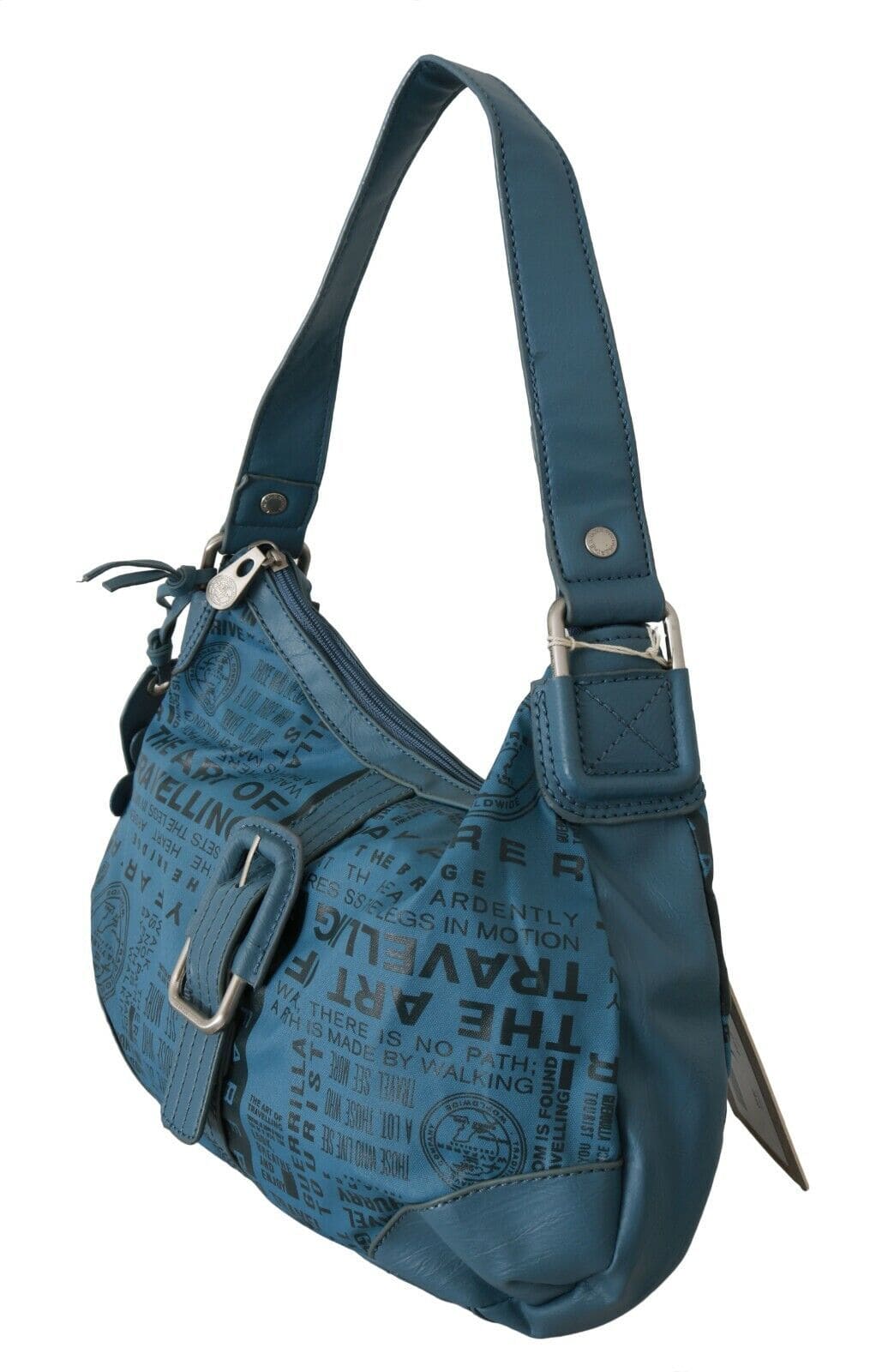 Bolso de hombro elegante de tela azul WAYFARER: perfecto para la elegancia cotidiana