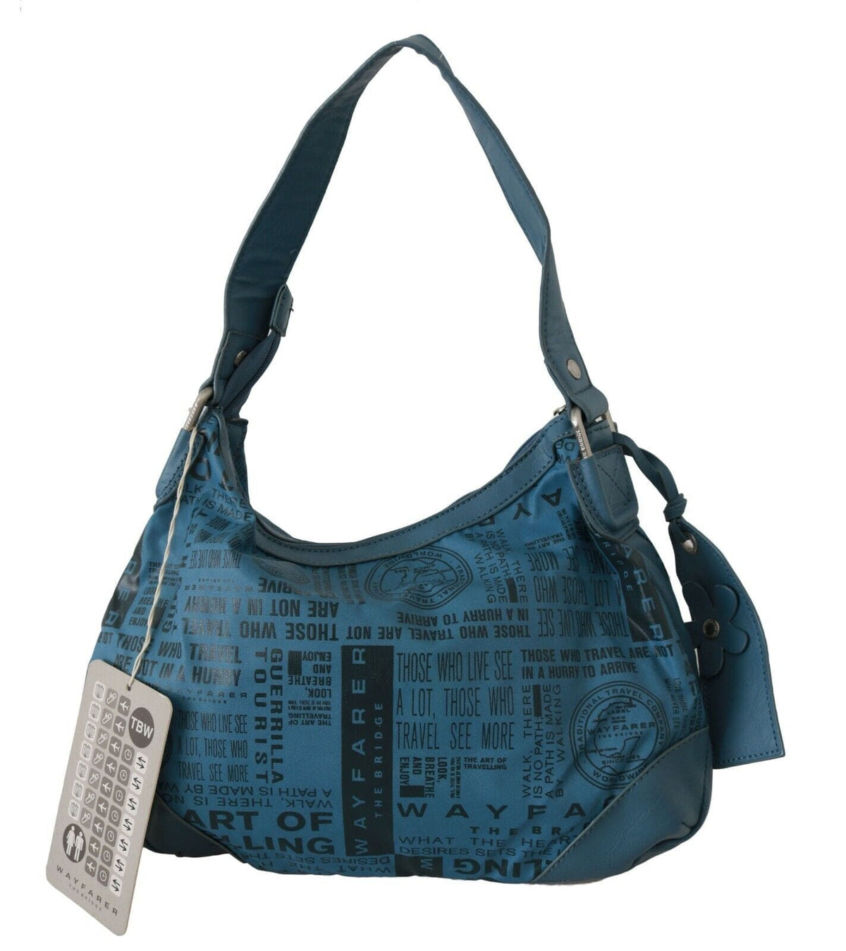 Bolso de hombro elegante de tela azul WAYFARER: perfecto para la elegancia cotidiana