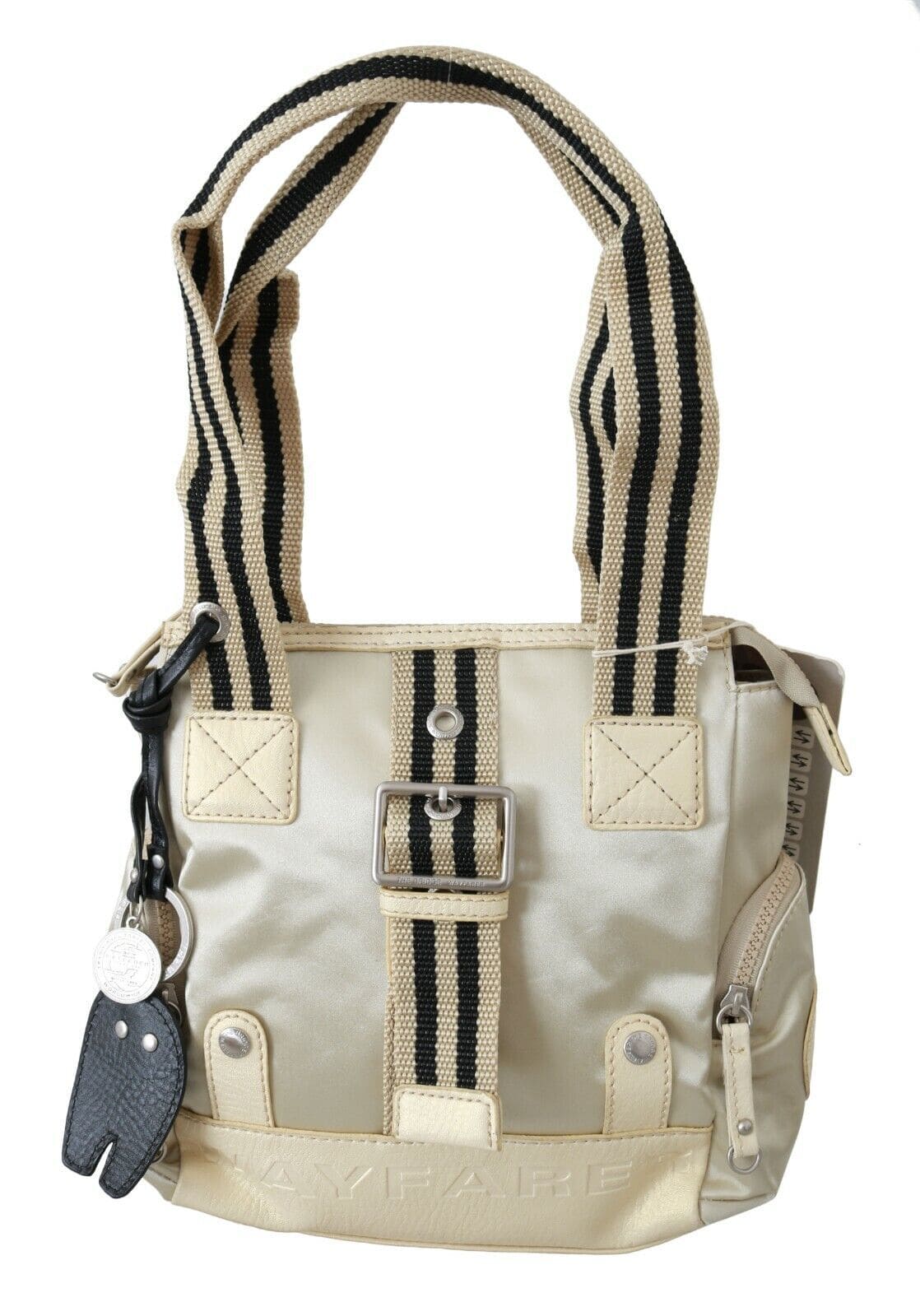 Bolso elegante de tela beige WAYFARER