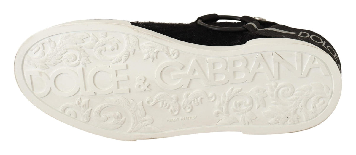 Zapatillas de piel con ribete de piel de oveja de Dolce &amp; Gabbana