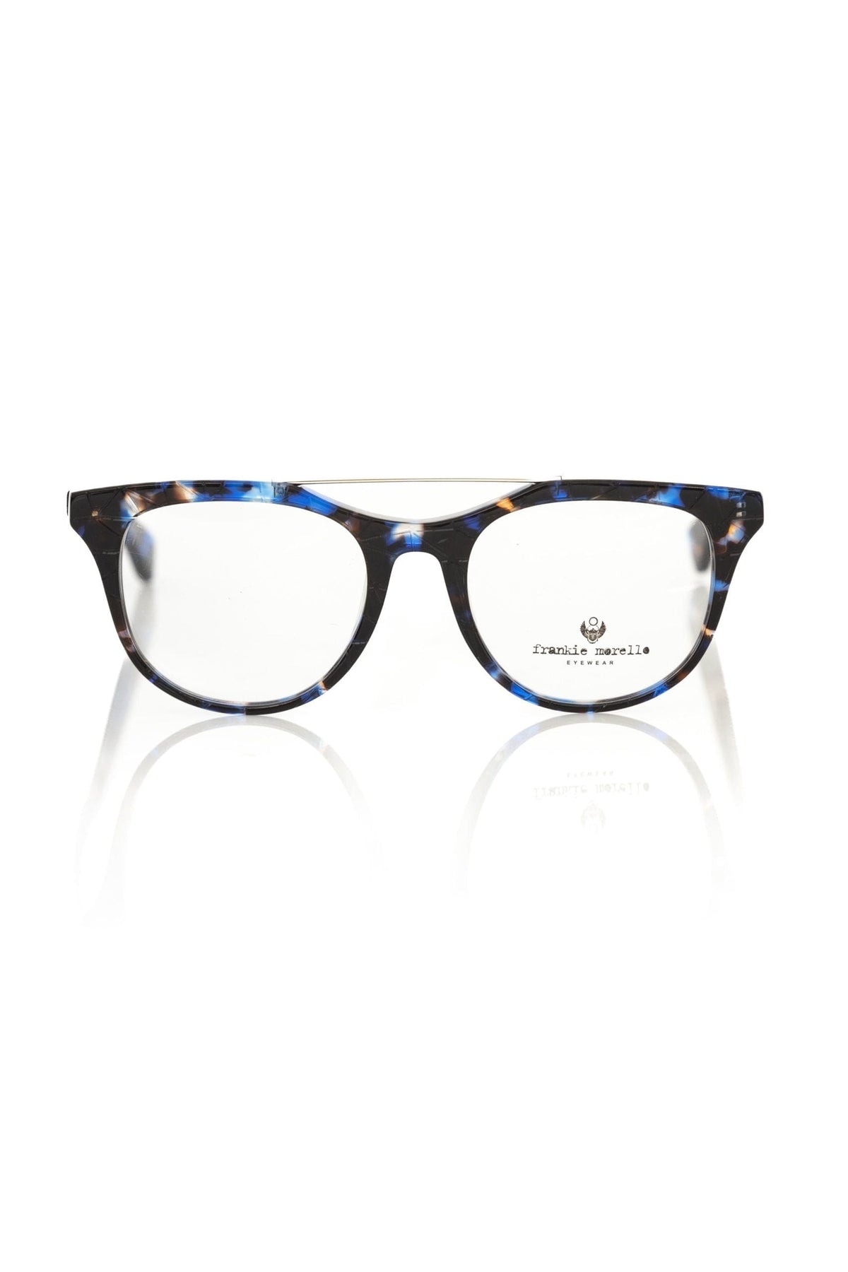 Lunettes de vue Wayfarer géométriques bleu havane de Frankie Morello