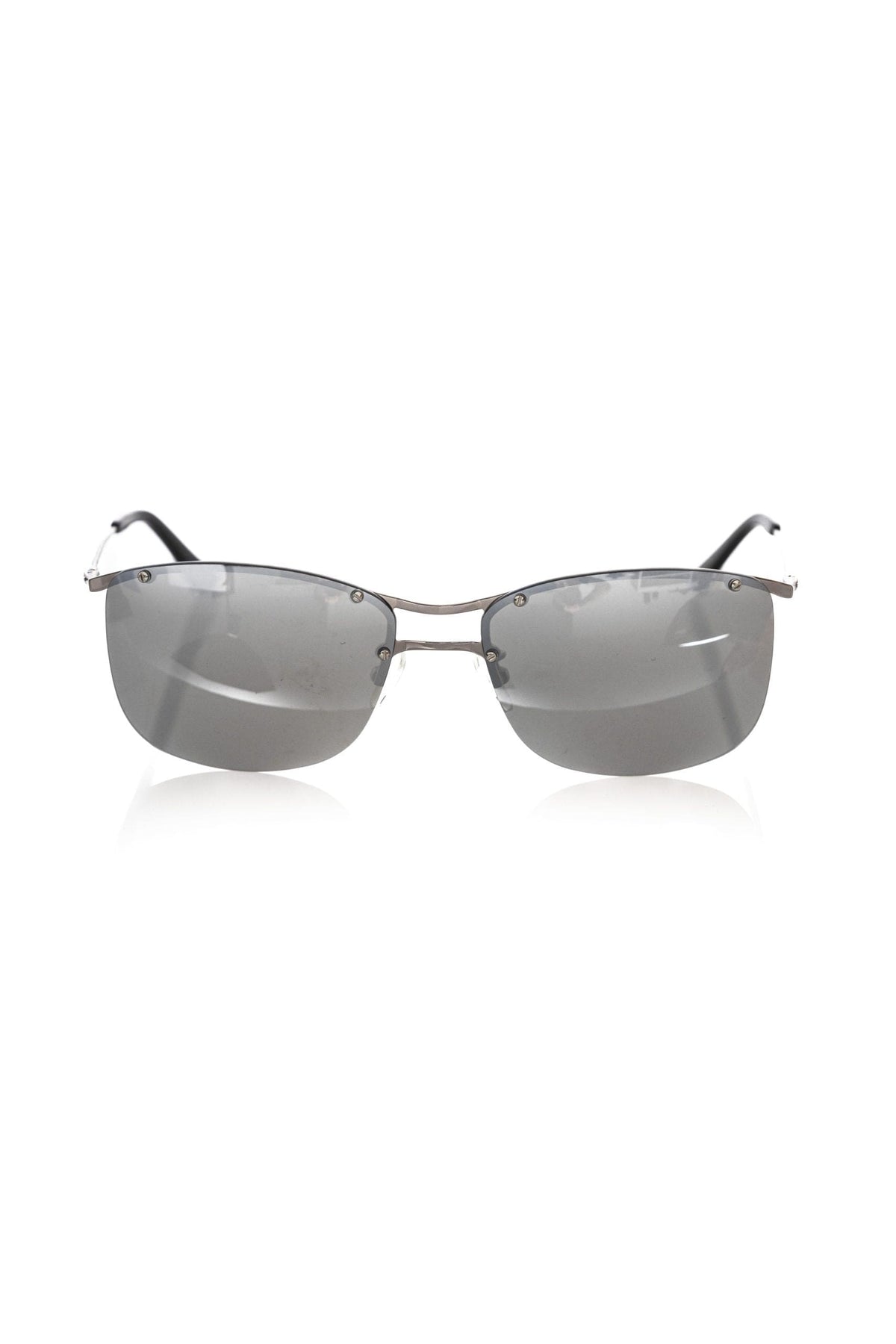 Frankie Morello Silver Metallic Male Sunglass