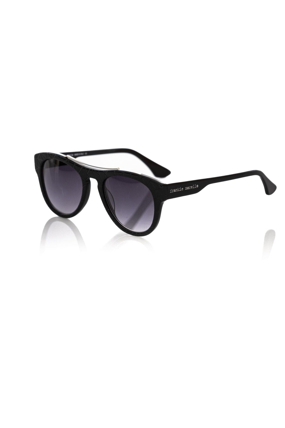 Lunettes de soleil Wayfarer noires géométriques chics de Frankie Morello