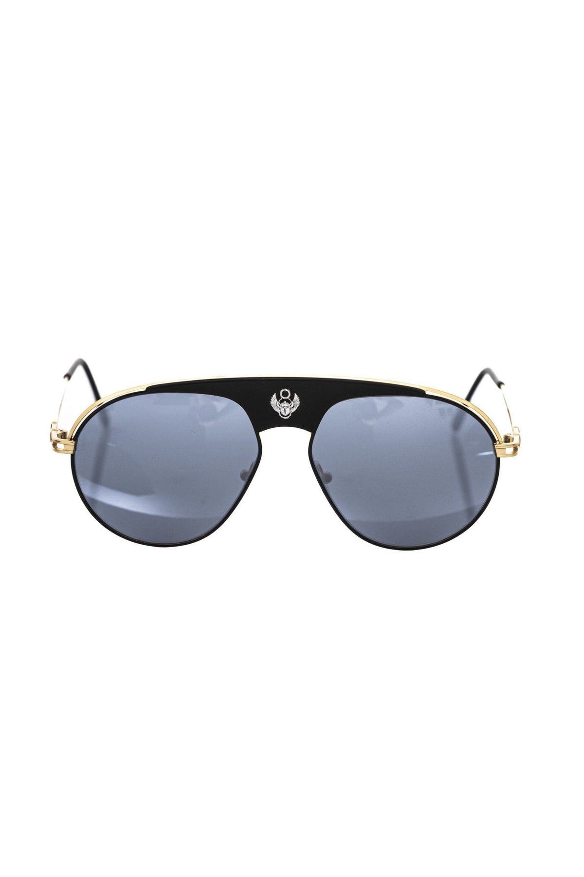 Gafas de sol Frankie Morello Sleek Metallic Shield con lente gris ahumado