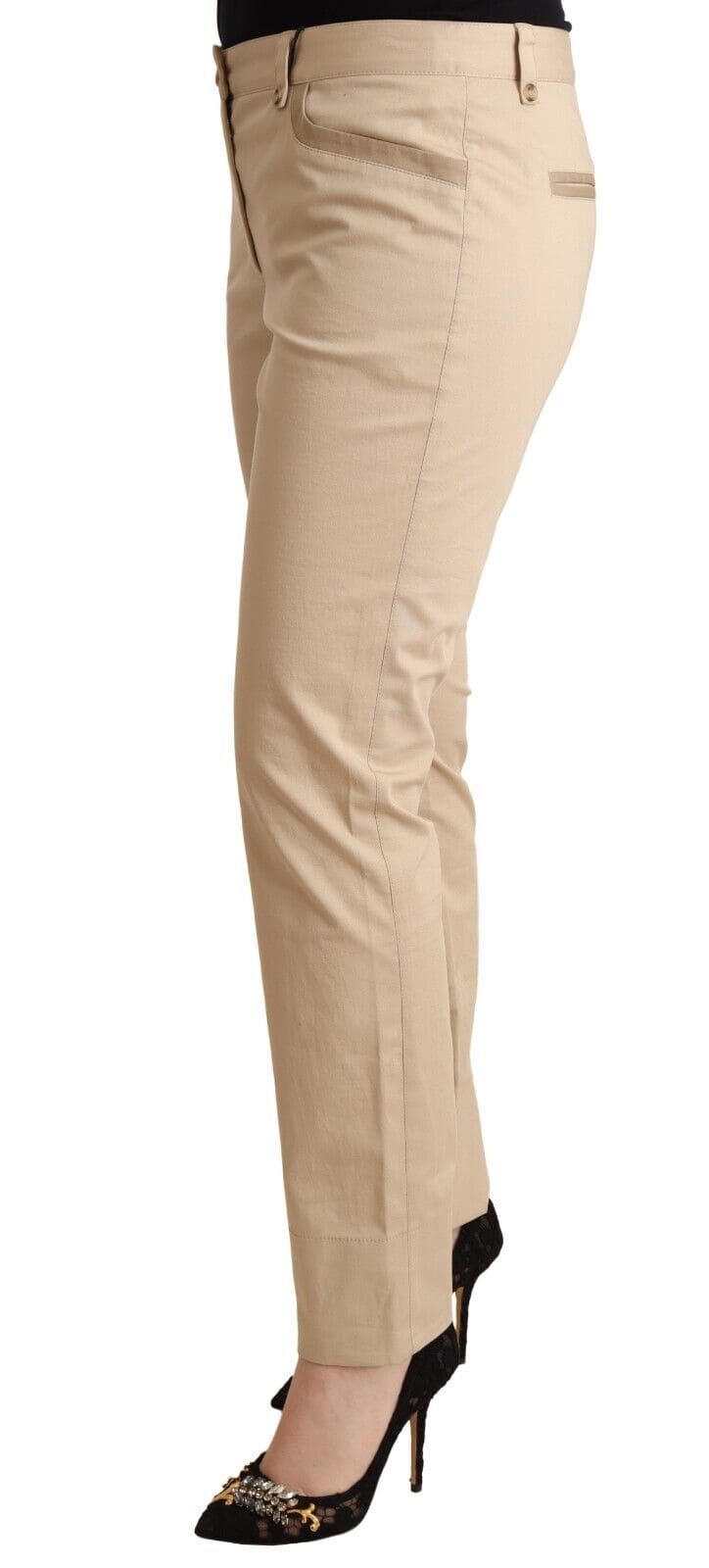 Pantalon skinny élégant en coton stretch beige Dolce &amp; Gabbana