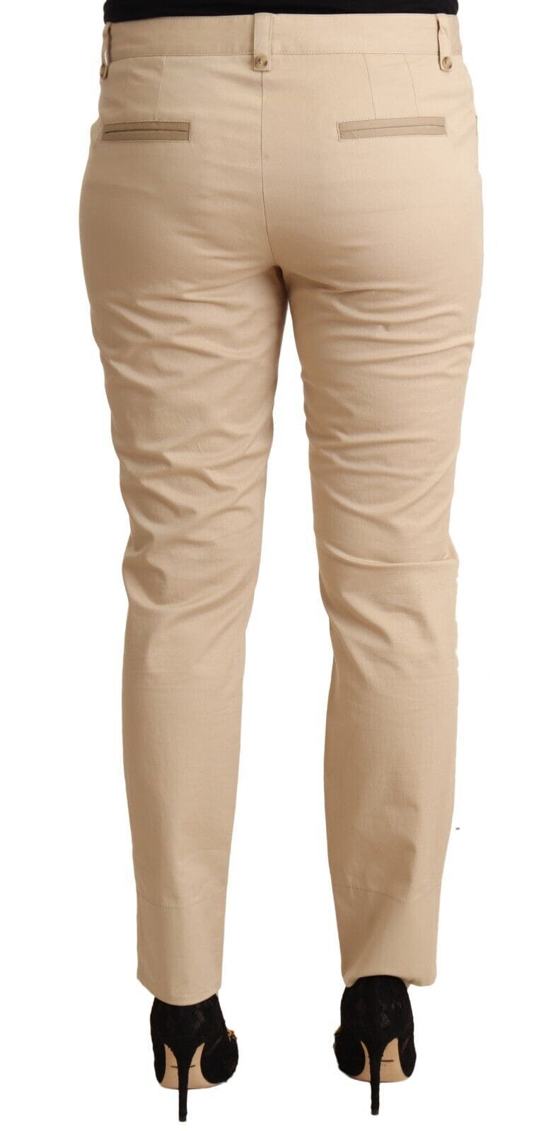 Pantalon skinny élégant en coton stretch beige Dolce &amp; Gabbana