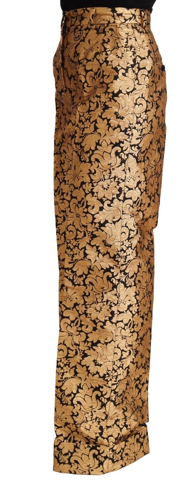 Pantalon taille haute élégant en jacquard fleuri Dolce &amp; Gabbana