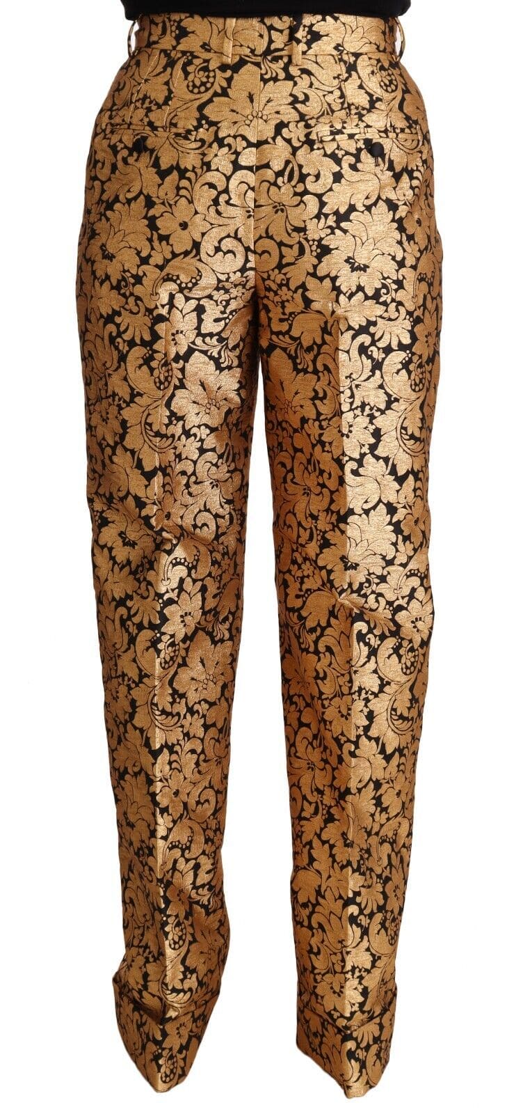 Pantalon taille haute élégant en jacquard fleuri Dolce &amp; Gabbana